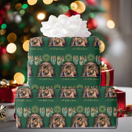 Nativiteit met Angels Kerstmis Baby Jesus Quality Cadeaupapier