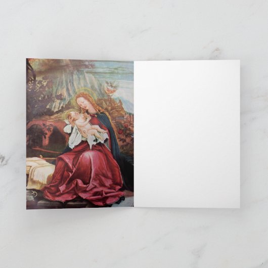 NATIVITEIT MET ANGELS - MAGISCH VAN CHRISTMAS FEESTDAGEN KAART (Binnen)