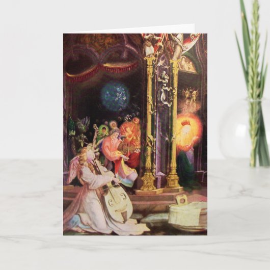 NATIVITEIT MET ANGELS - MAGISCH VAN CHRISTMAS FEESTDAGEN KAART (Voorkant)