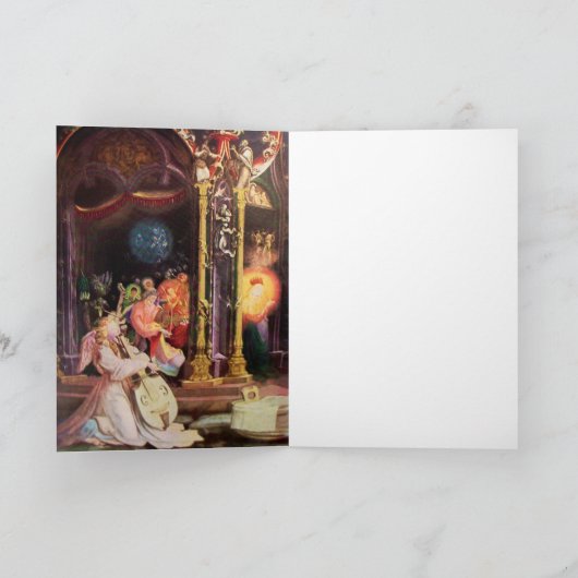 NATIVITEIT MET ANGELS - MAGISCH VAN CHRISTMAS FEESTDAGEN KAART (Binnen)