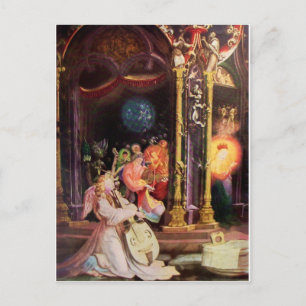 NATIVITEIT MET ANGELS - MAGISCH VAN CHRISTMAS FEESTDAGENKAART