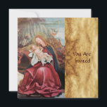 NATIVITEIT MET ANGELS - MAGISCH VAN CHRISTMAS KAART<br><div class="desc">De kleurrijke en magische sfeer van de Kerstmis van de Duitse schilder Matthias Grunewald .Elegant, stijlvol en uniek design met een levendige 3D-steen op perkament, gemakkelijk aan te passen met jouw tekst en initialen.Digitaal ontwerp van BALDESIGN3D (c) Gemakkelijk aan te passen als kerstfeest, feestelijke aankondiging, plaatskaarten, save-the-date kaart, dank u...</div>