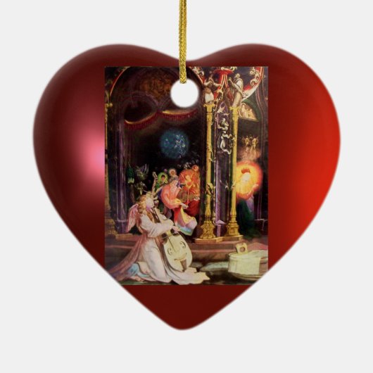 NATIVITEIT MET ANGELS - MAGISCH VAN CHRISTMAS KERAMISCH ORNAMENT (Achterkant)