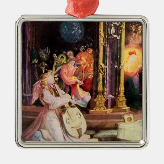 NATIVITEIT MET ANGELS - MAGISCH VAN CHRISTMAS METALEN ORNAMENT (Voorkant)