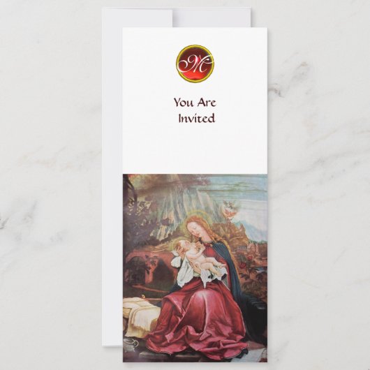 NATIVITEIT MET ANGELS - MAGISCH VAN CHRISTMAS MONO KAART (Voorkant)