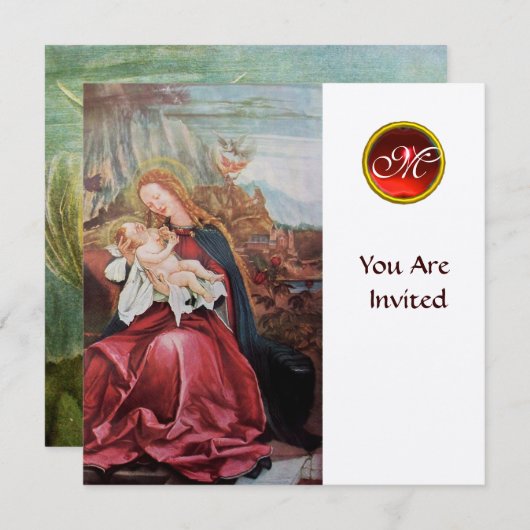 NATIVITEIT MET ANGELS - MAGISCH VAN CHRISTMAS MONO KAART (Voorkant / Achterkant)