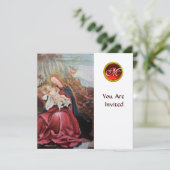 NATIVITEIT MET ANGELS - MAGISCH VAN CHRISTMAS MONO KAART (Staand voorkant)