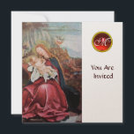 NATIVITEIT MET ANGELS - MAGISCH VAN CHRISTMAS MONO KAART<br><div class="desc">De kleurrijke en magische sfeer van de Kerstmis van de Duitse schilder Matthias Grunewald .Elegant, stijlvol en uniek design met een levendige 3D-steen op perkament, gemakkelijk aan te passen met jouw tekst en initialen.Digitaal ontwerp van BALDESIGN3D (c) Gemakkelijk aan te passen als kerstfeest, feestelijke aankondiging, plaatskaarten, save-the-date kaart, dank u...</div>