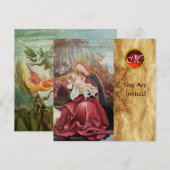 NATIVITEIT MET ANGELS - MAGISCH VAN CHRISTMAS MONO KAART (Voorkant / Achterkant)