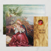 NATIVITEIT MET ANGELS - MAGISCH VAN CHRISTMAS MONO KAART (Voorkant / Achterkant)