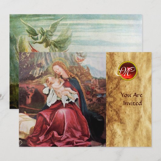 NATIVITEIT MET ANGELS - MAGISCH VAN CHRISTMAS MONO KAART (Voorkant / Achterkant)