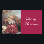 NATIVITEIT MET ANGELS - MAGISCH VAN CHRISTMAS RECHTHOEKIGE STICKER<br><div class="desc">De kleurrijke en magische sfeer van de kerst van de Duitse schilder Matthias Grunewald ,  Details from Second state of the Isenheim Altarpart , expressive and intense style of late medieval Central European art into the 16th eeuw.Oil on wood.</div>
