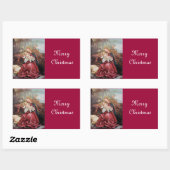 NATIVITEIT MET ANGELS - MAGISCH VAN CHRISTMAS RECHTHOEKIGE STICKER (Vel)