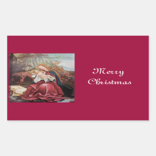 NATIVITEIT MET ANGELS - MAGISCH VAN CHRISTMAS RECHTHOEKIGE STICKER