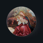 NATIVITEIT MET ANGELS - MAGISCH VAN CHRISTMAS RONDE BUTTON 5,7 CM<br><div class="desc">De kleurrijke en magische sfeer van de kerst van de Duitse schilder Matthias Grunewald ,  Details from Second state of the Isenheim Altarpart , expressive and intense style of late medieval Central European art into the 16th eeuw.Oil on wood.</div>