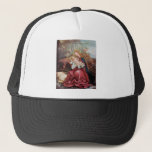 NATIVITEIT MET ANGELS - MAGISCH VAN CHRISTMAS TRUCKER PET<br><div class="desc">De kleurrijke en magische sfeer van de kerst van de Duitse schilder Matthias Grunewald ,  Details from Second state of the Isenheim Altarpart , expressive and intense style of late medieval Central European art into the 16th eeuw.Oil on wood.</div>