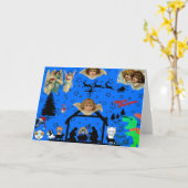 NATIVITEIT MET DIEREN DIE MASKCHRISTMAS-KAART BEDI KAART (Gele Bloem)