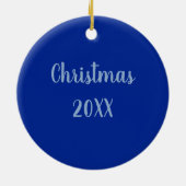 Nativiteit met Kerstmis + Datum Keramisch Ornament (Achterkant)