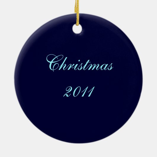 Nativiteit met Kerstmis + Datum Keramisch Ornament (Achterkant)