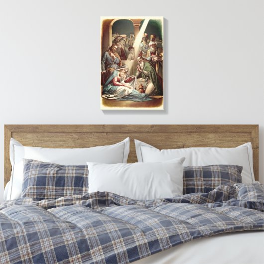 Nativiteit met Mannen doek Canvas Afdruk (Insitu (Slaapkamer))