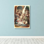 Nativiteit met Mannen doek Canvas Afdruk (Insitu (Houten vloer))