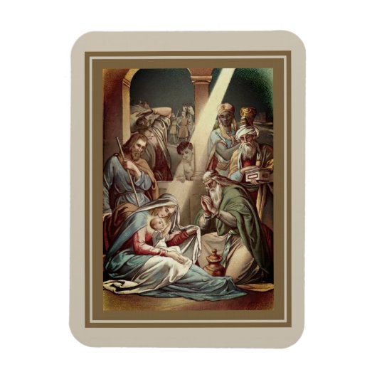 Nativiteit met Mannen Magneet (Verticaal)