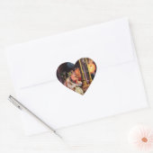 NATIVITEIT MET MUSISCHE ANGELS - CHRISTMAS HEART HART STICKER (Envelop)