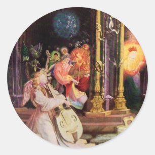 NATIVITEIT MET MUZIEKHOEK - MAGISCH CHRISTMAS RONDE STICKER