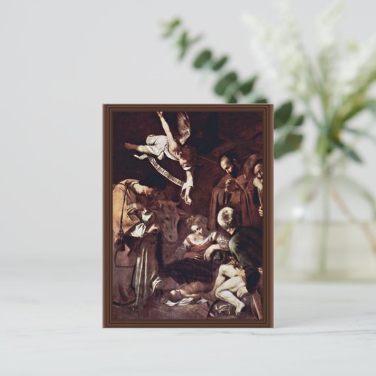 Nativiteit met St. Lawrence en St. Francis van Mic Briefkaart (Staand voorkant)