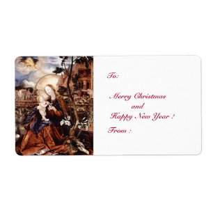 NATIVITEIT MET WITTE LEVENS - MAGISCH VAN CHRISTMA ETIKET