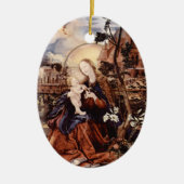 NATIVITEIT MET WITTE LEVENS - MAGISCH VAN CHRISTMA KERAMISCH ORNAMENT (Voorkant)