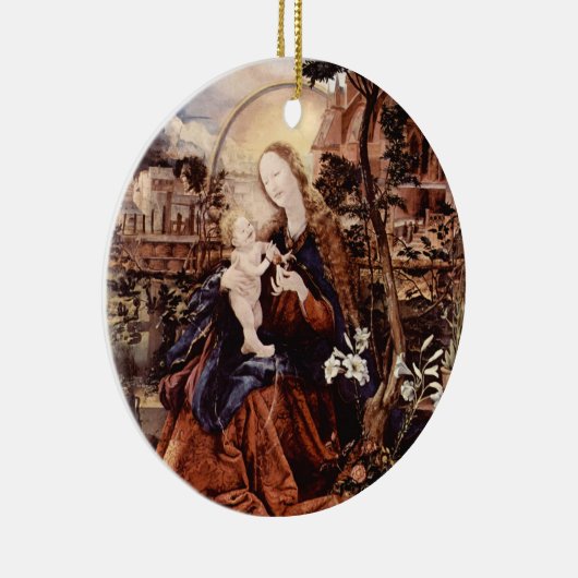 NATIVITEIT MET WITTE LEVENS - MAGISCH VAN CHRISTMA KERAMISCH ORNAMENT (Rechts)