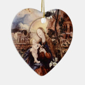 NATIVITEIT MET WITTE LEVENS - MAGISCH VAN CHRISTMA KERAMISCH ORNAMENT (Rechts)