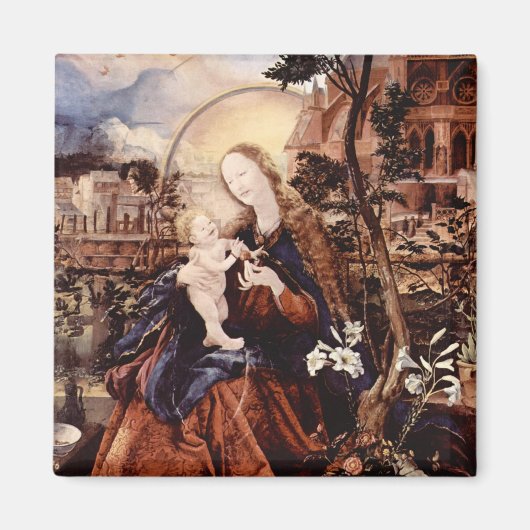 NATIVITEIT MET WITTE LEVENS - MAGISCH VAN CHRISTMA MAGNEET (Voorkant)
