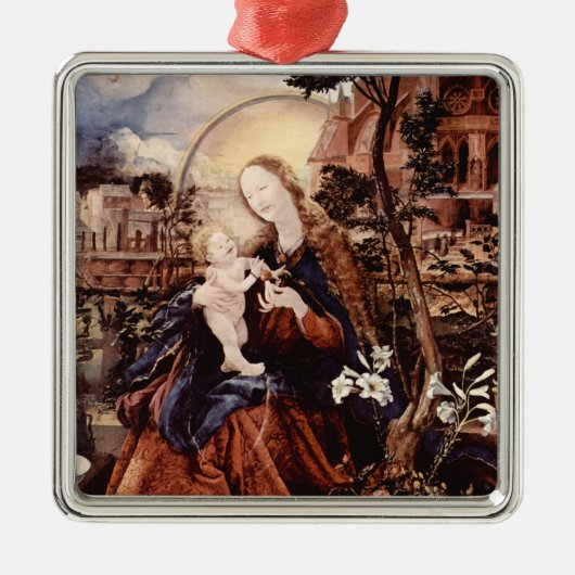 NATIVITEIT MET WITTE LEVENS - MAGISCH VAN CHRISTMA METALEN ORNAMENT (Voorkant)