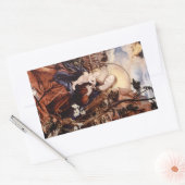 NATIVITEIT MET WITTE LEVENS - MAGISCH VAN CHRISTMA RECHTHOEKIGE STICKER (Envelop)