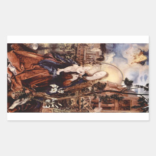 NATIVITEIT MET WITTE LEVENS - MAGISCH VAN CHRISTMA RECHTHOEKIGE STICKER