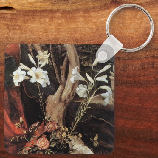 NATIVITEIT MET WITTE LEVENS - MAGISCH VAN CHRISTMA SLEUTELHANGER (Achterkant)