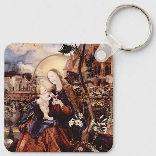 NATIVITEIT MET WITTE LEVENS - MAGISCH VAN CHRISTMA SLEUTELHANGER (Achterkant)