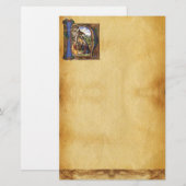 NATIVITEIT MONOGRAM CHRISTMAS PARCHCHCHMENT BRIEFPAPIER (Voorkant / Achterkant)