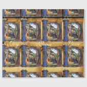 NATIVITEIT MONOGRAM CHRISTMAS PARCHCHCHMENT CADEAUPAPIER (Vlak)