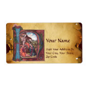 NATIVITEIT MONOGRAM CHRISTMAS PARCHCHCHMENT ETIKET (Voorkant)