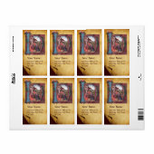 NATIVITEIT MONOGRAM CHRISTMAS PARCHCHCHMENT ETIKET (Full Sheet)