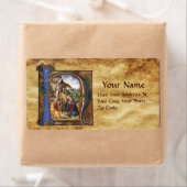 NATIVITEIT MONOGRAM CHRISTMAS PARCHCHCHMENT ETIKET (Insitu)