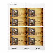 NATIVITEIT MONOGRAM CHRISTMAS PARCHCHCHMENT ETIKET (Full Sheet)