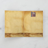 NATIVITEIT MONOGRAM CHRISTMAS PARCHCHCHMENT FEESTDAGEN KAART (Binnen)