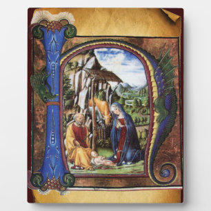NATIVITEIT MONOGRAM CHRISTMAS PARCHCHCHMENT FOTOPLAAT