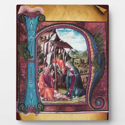 NATIVITEIT MONOGRAM CHRISTMAS PARCHCHCHMENT FOTOPLAAT (Voorkant)