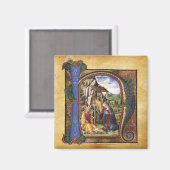 NATIVITEIT MONOGRAM CHRISTMAS PARCHCHCHMENT MAGNEET (Voorkant / Achterkant)