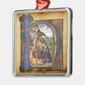 NATIVITEIT MONOGRAM CHRISTMAS PARCHCHCHMENT METALEN ORNAMENT (Links)